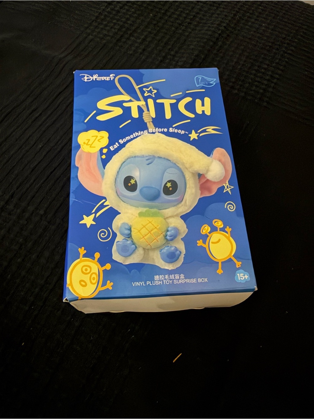 Disney Stitch Plush Purple onesie Eat Something Before Sleep tiny Scrump doll